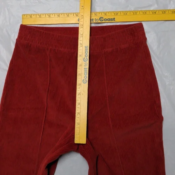 Aerie Groove On Rib Velour Flare Pants Orange Pull On Size Small - Picture 3 of 7